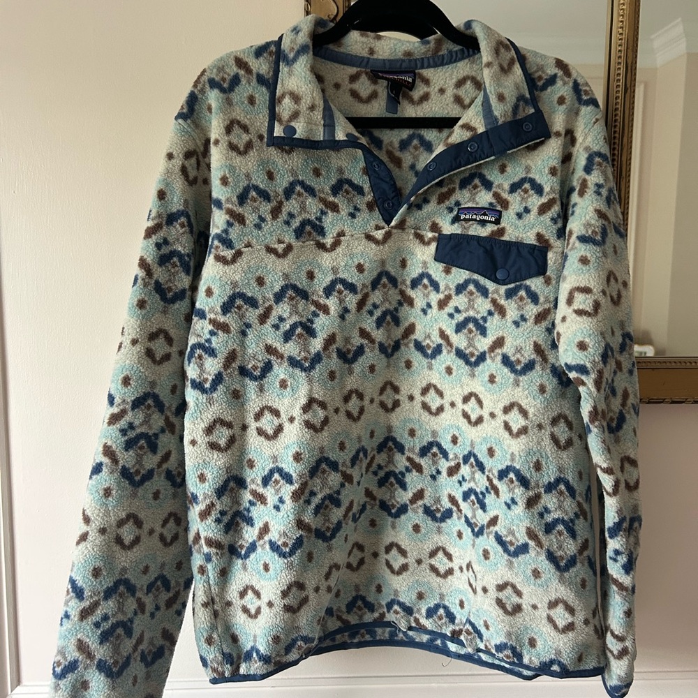 Patagonia Synchilla Snap-T Fleece Pullover Tundra Cluster Big Sky Size Large